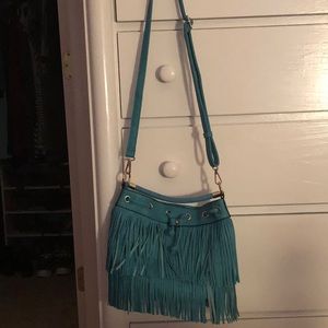 Blue Fringe Purse